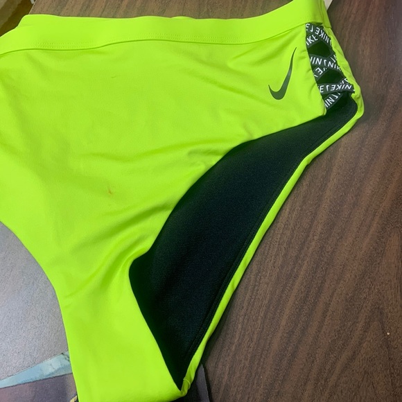 Nike Women's Scoop Neck High Waist Bikini Bottom  Lime Green XL NWT - Picture 3 of 5